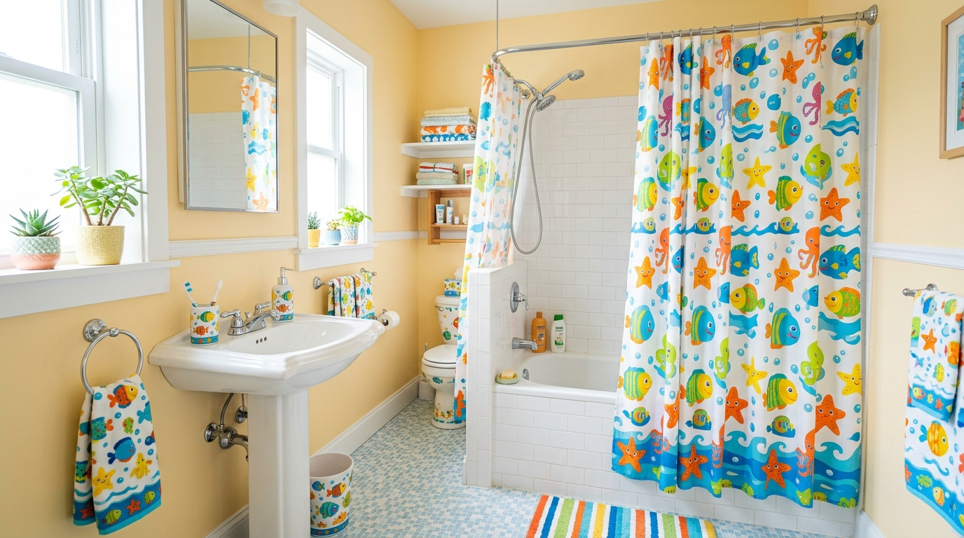 Use hooks at kid height for towels and pajamas
